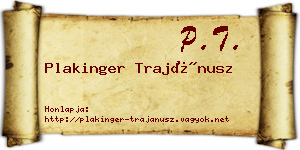 Plakinger Trajánusz névjegykártya